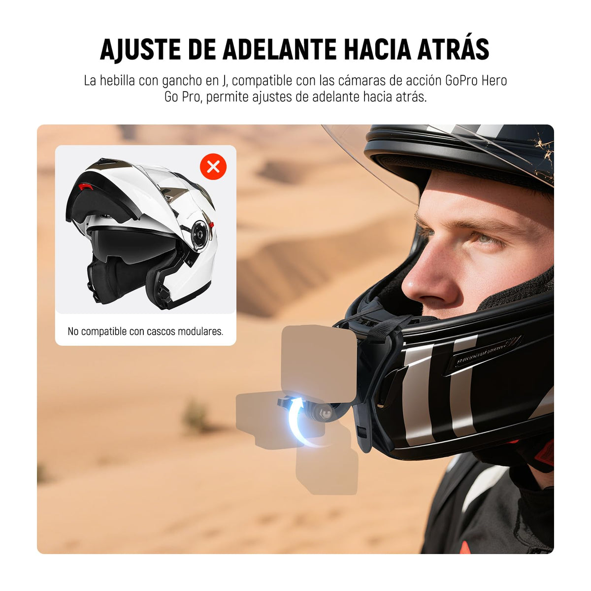 NEEWER Correa Montaje Cámara Barbilla Casco Moto Helmet Chin Camera Mount Strap, POV Vlog Accesorios Kit para Grabación Video Compatible con GoPro Insta360 dji AKASO Action Camera, GP-72