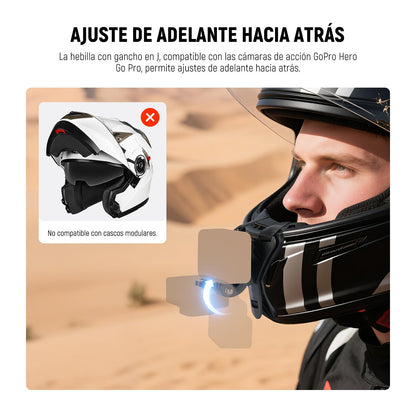 NEEWER Correa Montaje Cámara Barbilla Casco Moto Helmet Chin Camera Mount Strap, POV Vlog Accesorios Kit para Grabación Video Compatible con GoPro Insta360 dji AKASO Action Camera, GP-72