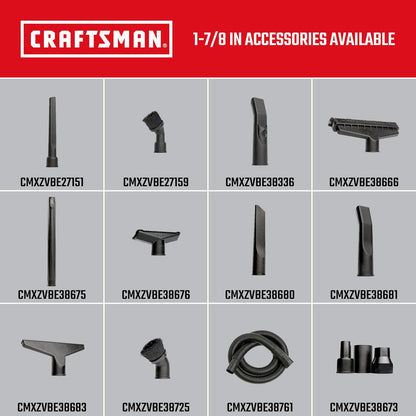 CRAFTSMAN 38666 1-7/8-inch Floor Brush Wet/Dry Vac Attachment | Accesorio de aspiradora de grado industrial con cerdas para limpiar áreas grandes, se adapta a 1 a 0 pulgadas. Diámetro de