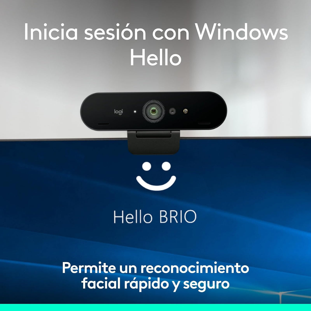 Logitech Brio 4K HDR Webcam 4k para PC Ultra HD con Enfoque Automático, Zoom Digital 5X, RightLight™ 3, Micrófonos Estéreo, USB-A, Color Grafito