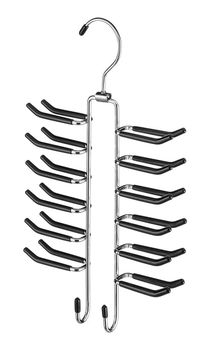 Whitmor Percha giratoria para Corbatas con Trabillas para cinturón, Cromo/Negro