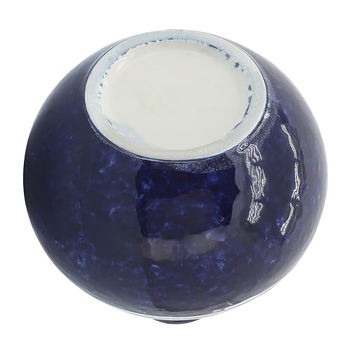 Sagebrook Home 5" Decorative Primeval Ceramic Vase - Contemporary Blue and White Flower Vase for Home, Office Decorative Accent - Easy Gift Idea