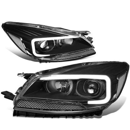 DNA Motoring HL-3D-FESC13-BK-CL1 Faros Delanteros Proyector con Barra LED DRL para Ford Escape 2013-2016, Negro