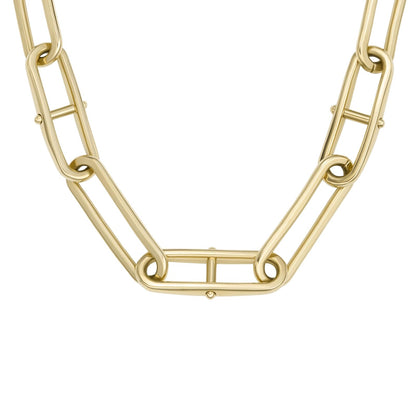 Fossil Women's Gold-Tone Stainless Steel Pendant Chain Necklace