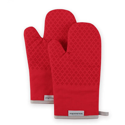 KitchenAid Manoplas de Horno Asteroide, 2 Piezas - 7"x12.5" - Rojo fuego
