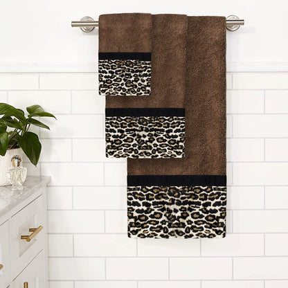 Popular Bath Toallas de baño, colección Jezella, Juego de 3 Piezas, Estampado Animal