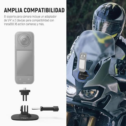 NEEWER - Soporte calcomanía Compatible con cámara de acción Insta 360 GoPro dji AKASO, Adaptador de Base Flexible para Casco de Automóvil con inclinación de 180°, para grabación de Video POV, transmisión