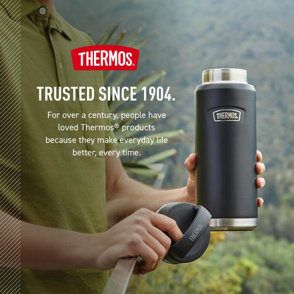 THERMOS ICON SERIES - Botella de agua con tapa de rosca - 40 onzas, glaciar, botella de agua aislada al aspiradora de acero inoxidable con tapa