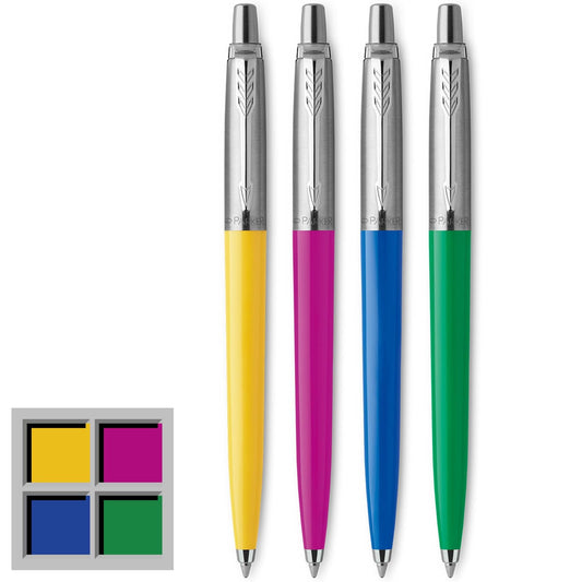 Parker Jotter Originals - Bolígrafo de punta media, tinta negra, 4 unidades