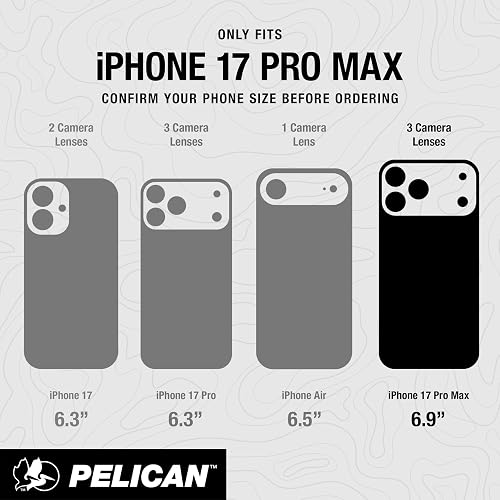 Pelican Voyager - Funda para iPhone 17 Pro Max [compatible con MagSafe] Funda resistente para teléfono de 25 pies, protección contra caídas de grado militar, cubierta resistente con clip para cinturón