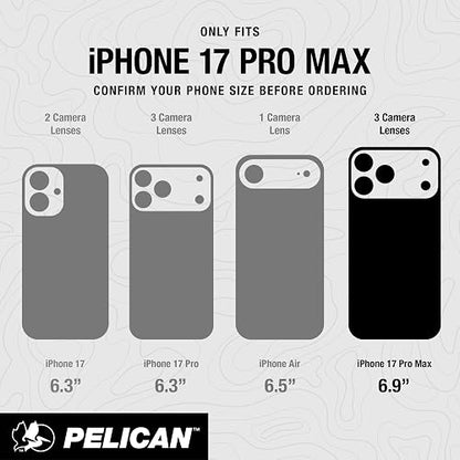 Pelican Voyager - Funda para iPhone 17 Pro Max [compatible con MagSafe] Funda resistente para teléfono de 25 pies, protección contra caídas de grado militar, cubierta resistente con clip para cinturón