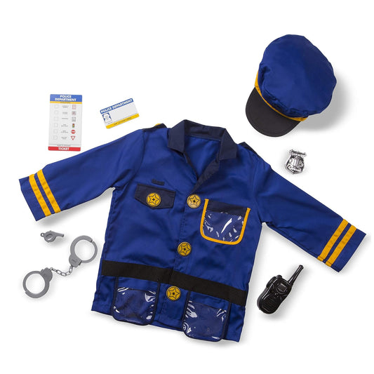 Melissa & Doug Disfraz de Policía para Juego Imaginativo, Juego de Simulación (3-6 Años, 8 Piezas)