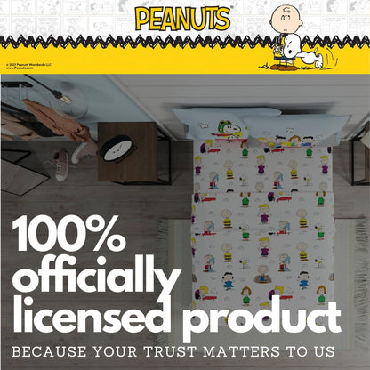 Franco Collectibles Peanuts Snoopy Bedding Juego de sábanas de Microfibra súper Suave y acogedora, de 4 Piezas, (Producto con Licencia Oficial)