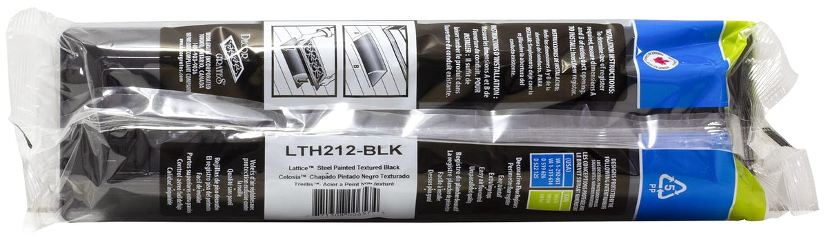 Décor Grates LTH212-BLK Lattice Floor Register, 2x12 Inches, Black