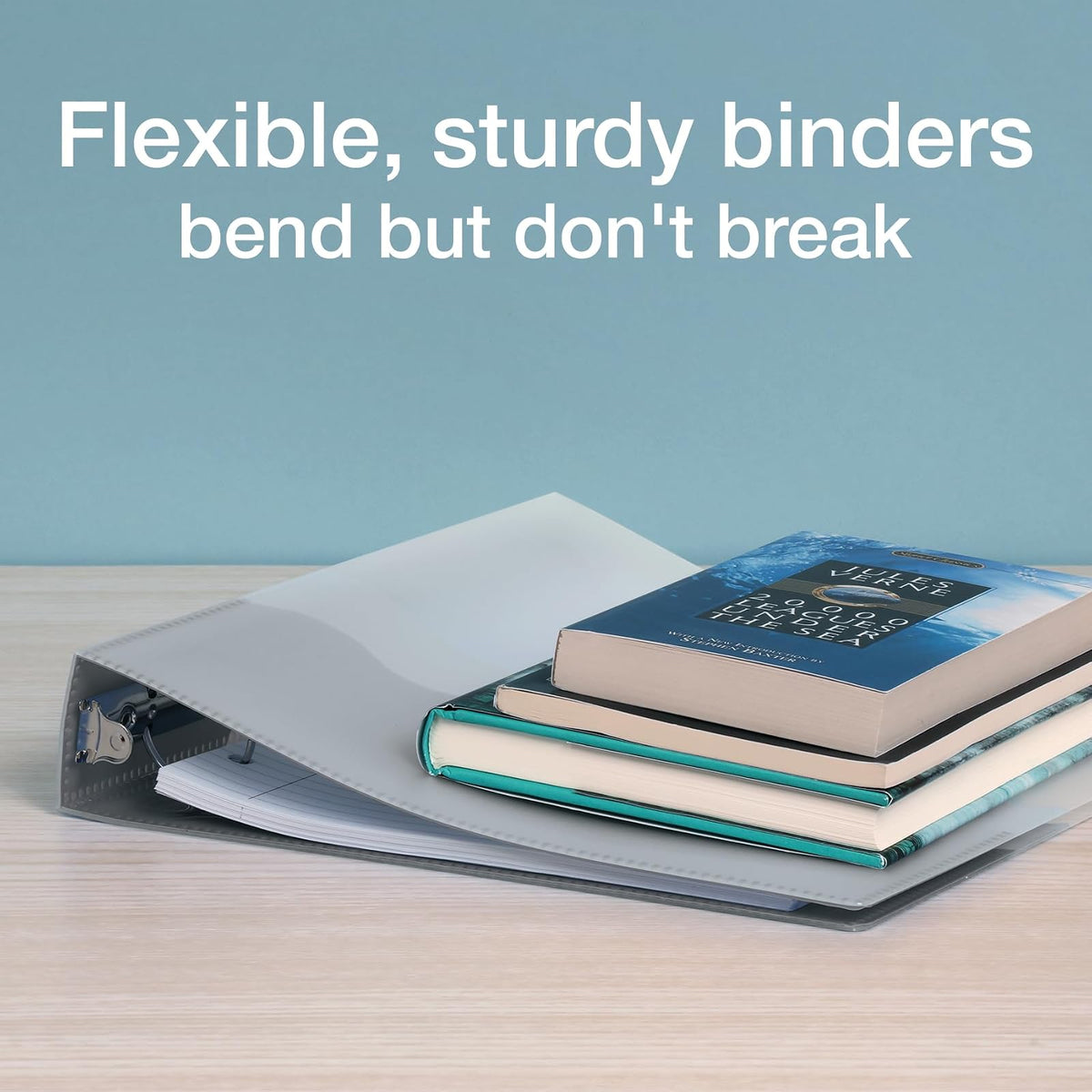 Oxford - Carpetas flexibles para la escuela y la oficina, poliéster flexible fuerte, 4 bolsillos ondulados, fundas translúcidas, capacidad para hasta 350 hojas, carpeta de 1.5 pulgadas, 4 colores