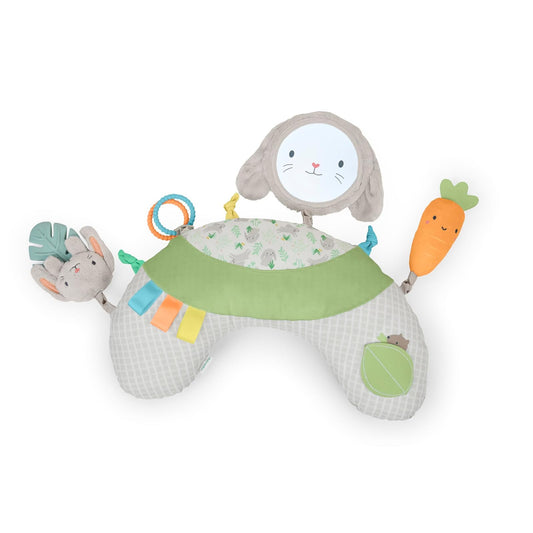 Ingenuity Cojín para el Juego Boca Abajo Cozy Prop Sylvi, Multisensorial, 4 Juguetes Desmontables, a Partir de Recién Nacidos - Conejito de Peluche