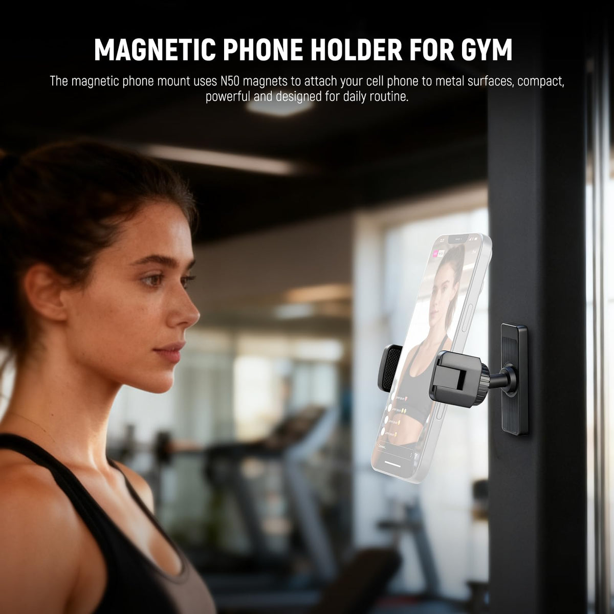 NEEWER Soporte Magnético Móvil, Gimnasio Casa Entrenamiento Montacargas Decoración Accesorios Esenciales Compatible con iPhone Android Samsung para Mujeres Hombres Niñas Niños Grabación Video, PA119