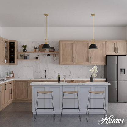 HUNTER, Candelabro Carrington Isle 1 Luz 12 pulgadas