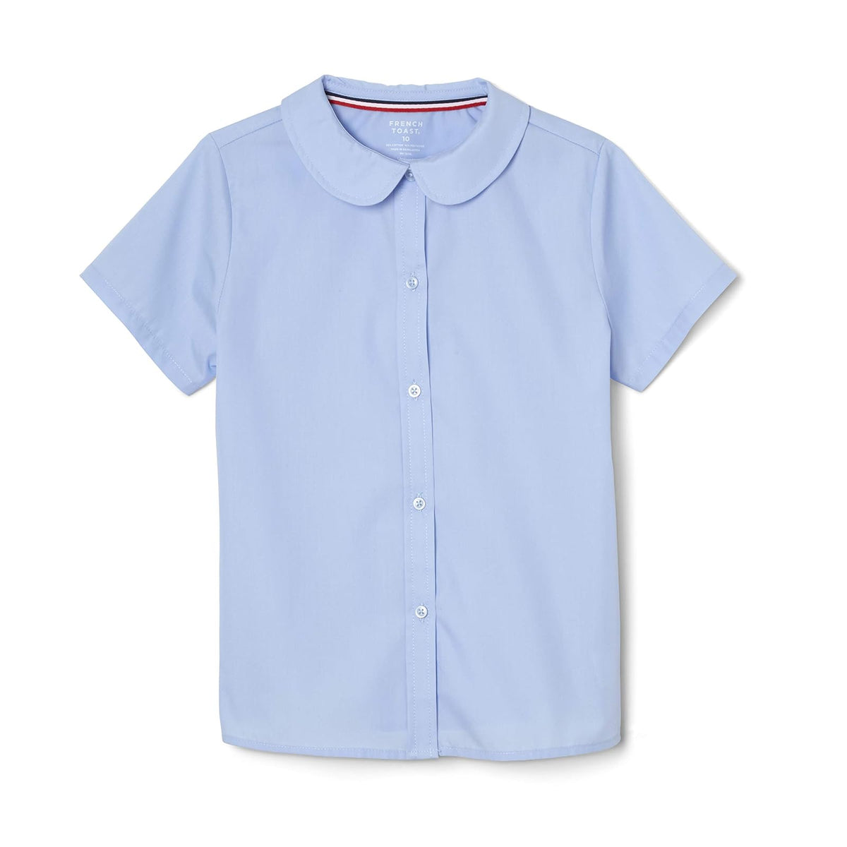 French Toast blusa de manga corta con cuello Peter Pan - Light Blue - 14
