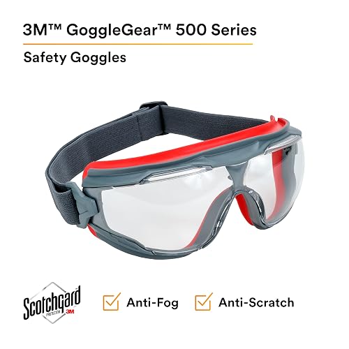 3M GoggleGear 500 Series GG501SGAF, Clear Scotchgard Anti-fog lens