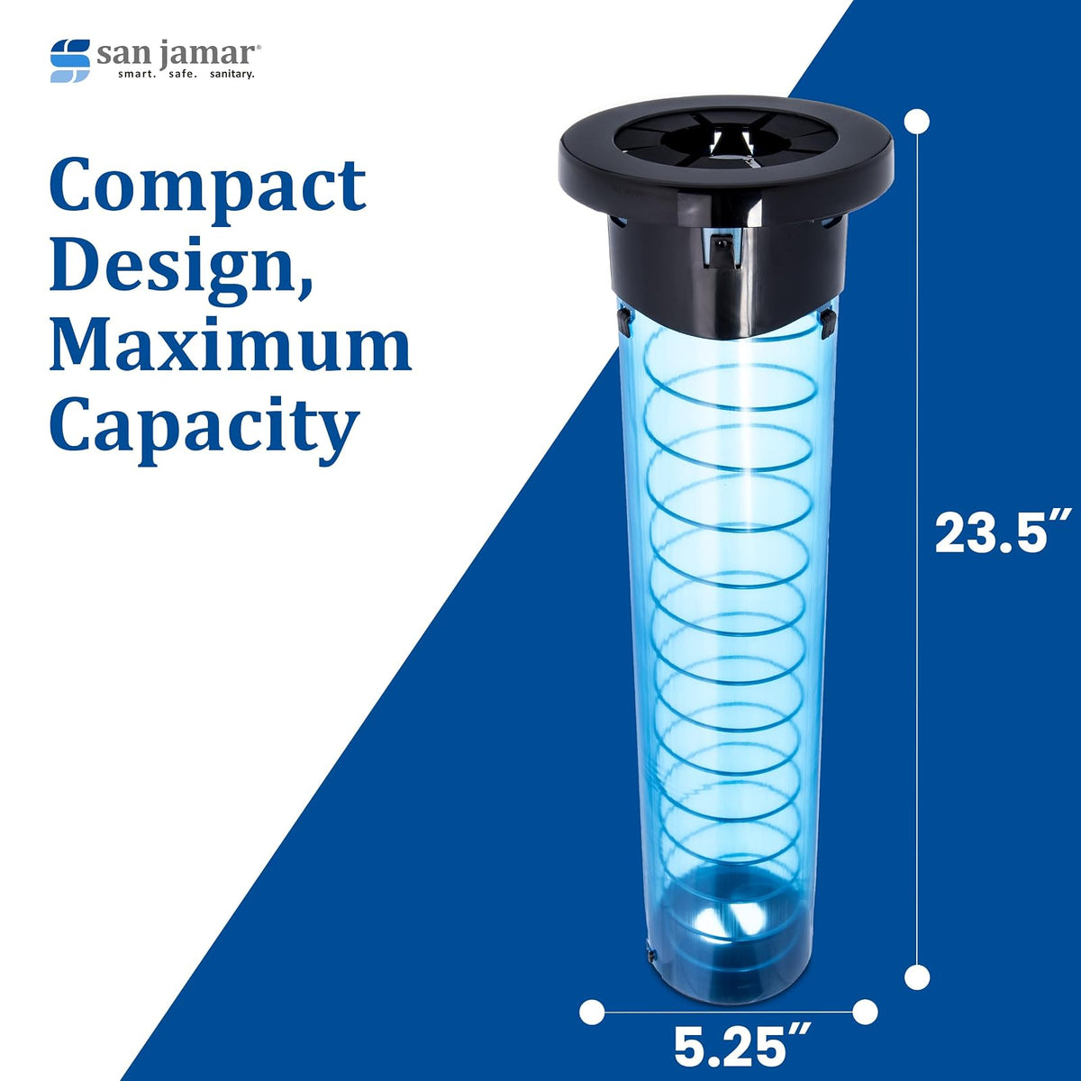 San Jamar C5450C Sentry - Dispensador de tazas en mostrador, 23-1/2 pulgadas de longitud