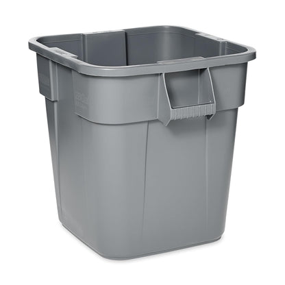 Rubbermaid Commercial Products BRUTE® – Contenedor Cuadrado para Recolección de Residuos con Manijas para Fácil Transporte, Bote que no se Oxida ni Decolora, Capacidad de 106 L, Gris FG352600GRAY