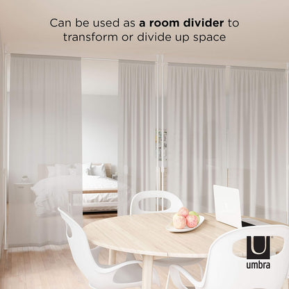 Umbra Anywhere Rod, Adjustable Damage Free Room Divider Tension Curtain Rod, 36-66",