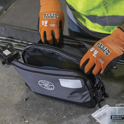 Klein Tools - Bolsa de herramientas de doble compartimento, organizador de bolsas de herramientas resistente, bolsa multiusos