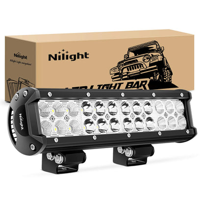 Nilight Barra de Luces LED 72 W, Haz Combinado, para Todoterreno - 12" - Barra de luz 72W