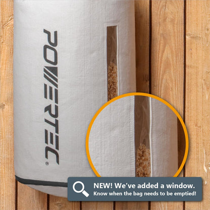 POWERTEC 70334 Bolsa de filtro de polvo para montaje en pared, 1 micra, para Grizzly, Shop Fox, Rockler Delta, Wen y POWERTEC DC5371/ 5372