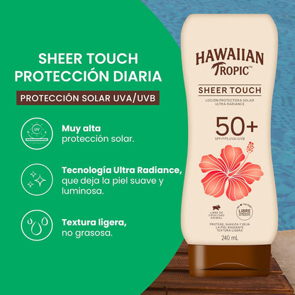 Hawaiian Tropic Sheer Protector Solar 50 FPS Loción de 240ml