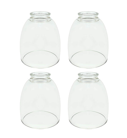 Aspen Creative Clear 23073-4 Transitional Style Replacement Glass Shade, 2-1/8" Fitter Size, 5-1/2" high x 4-5/8" Diameter, 4 Pack