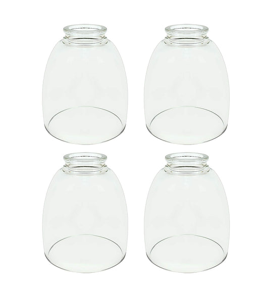 Aspen Creative Clear 23073-4 Transitional Style Replacement Glass Shade, 2-1/8" Fitter Size, 5-1/2" high x 4-5/8" Diameter, 4 Pack