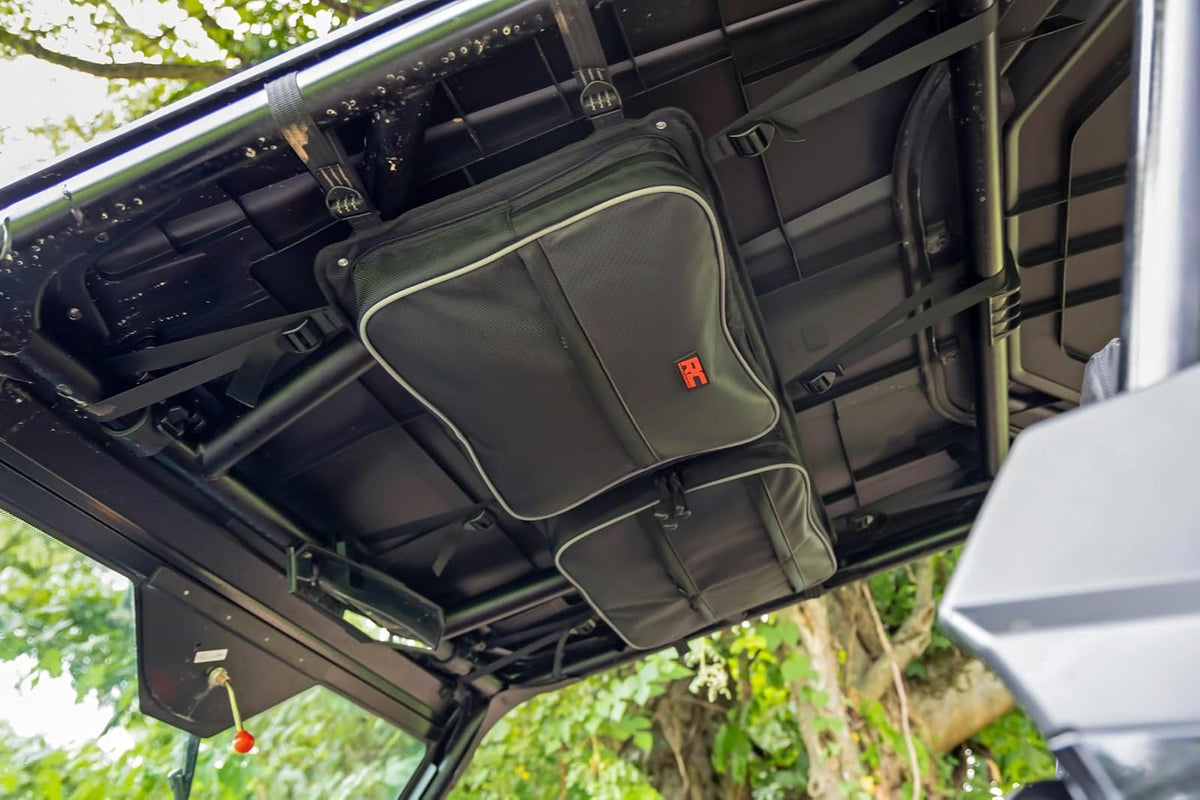 Rough Country - Bolsa de almacenamiento de techo para Polaris RZR & Can-Am Defender Max, nailon resistente al agua, bolsa de carga UTV