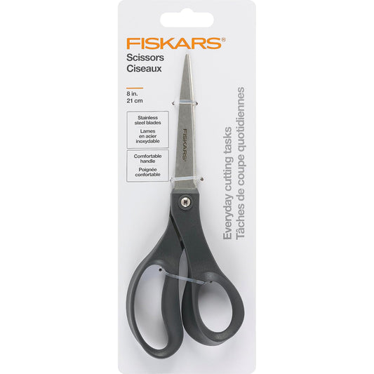 Fiskars Tijeras Diarias 8 Pulgadas | Acero inoxidable, mango ergonómico, corte versátil