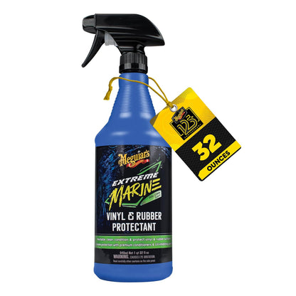 Meguiar’s Extreme Marine Vinyl & Rubber Protectant – Cleans, Conditions & Protects – M180132, 32 oz