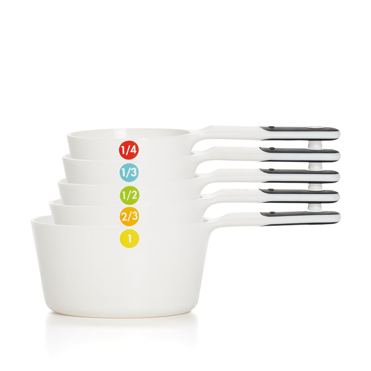 OXO Good Grips 5 piezas de tazas medidoras de plástico y espátula de pastelería