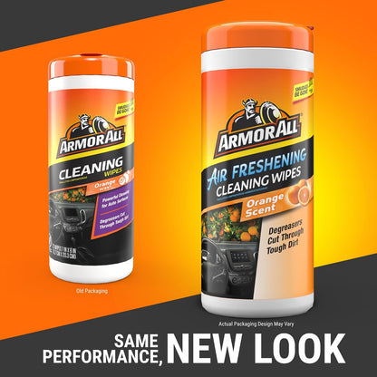 Armor All Protector de ambientador de Piel Naranja, Goma, Vinilo, 25 toallitas