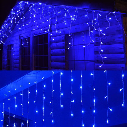 DOSYU Luces Navideñas Cascada LED 4 m, 200 Focos, 8 Modos, IP44 - 4M 200LED - Azul