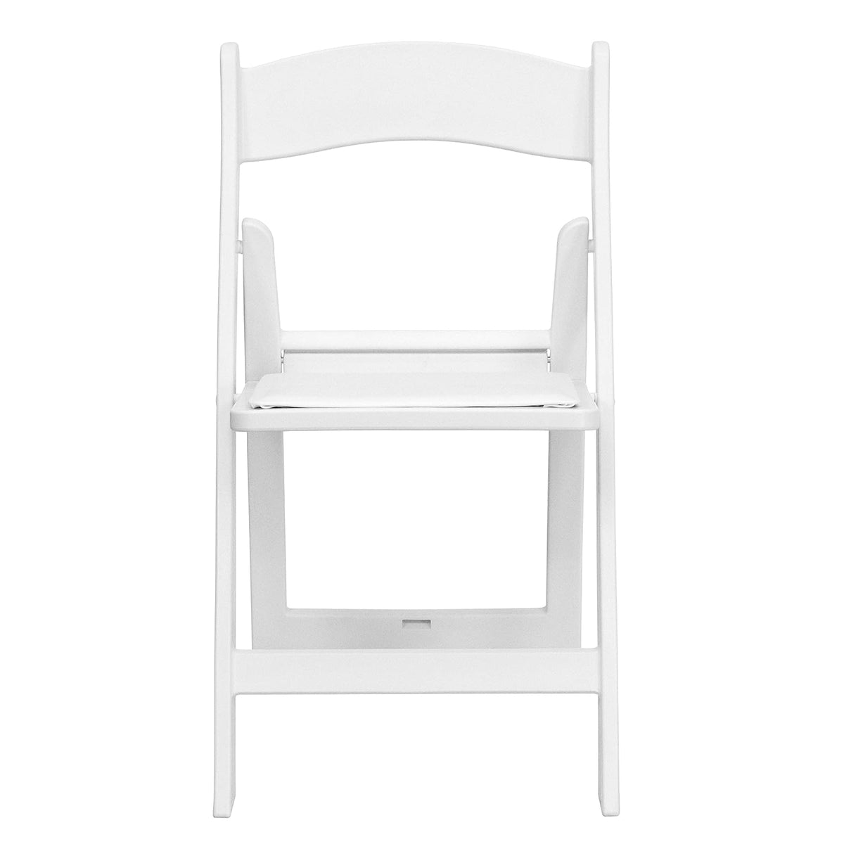 4 Pk. HERCULES™ 1000 lb. Capacity White Resin Folding Chair with White Vinyl Padded Seat