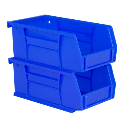 Hudson Exchange - Contenedor de almacenamiento apilable de plástico de 7-1/2 x 4 x 3 pulgadas (azul, 1 paquete)