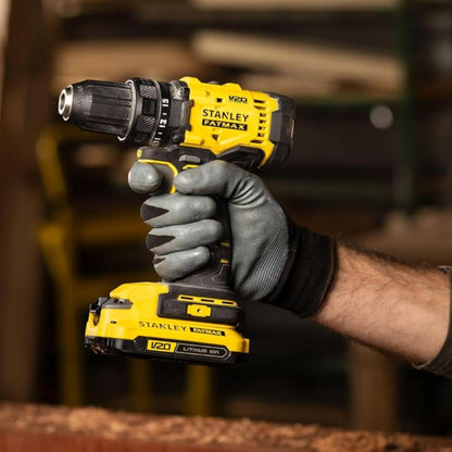 STANLEY Taladro Atornillador Inalámbrico 1/2'' (13mm) 20V MAX SCD701D2K con 2 Baterías, Cargador y Maleta – Potencia, Autonomía y Portabilidad, SCD701D2K-B3