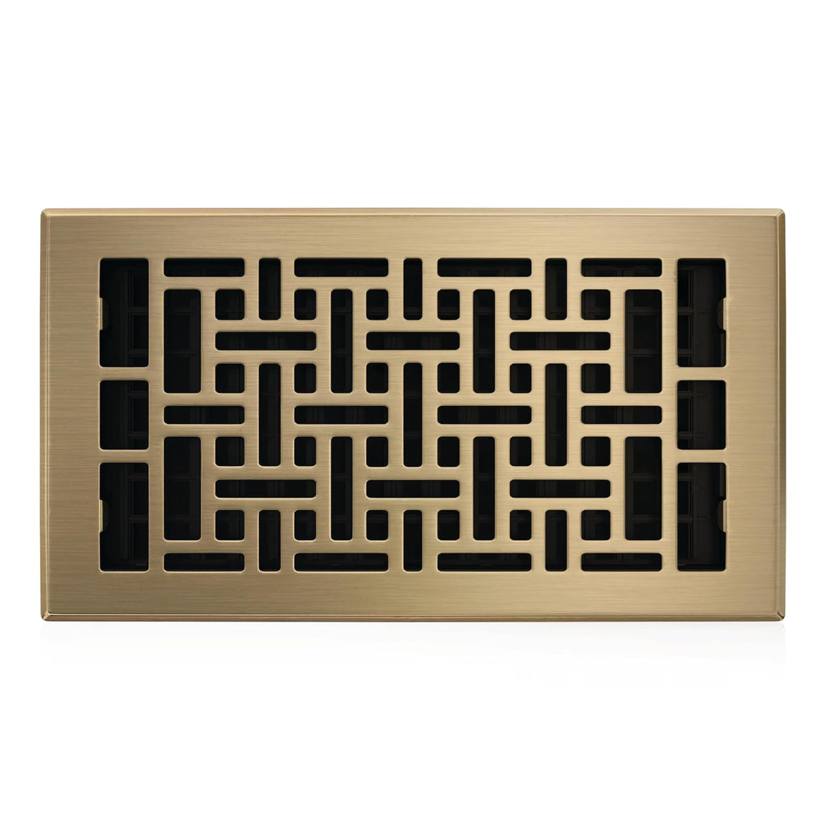 Decor Grates AJH612-A - Registro de piso oriental, 6 x 12 pulgadas, acabado de latón envejecido - Acabado de bronce añejado