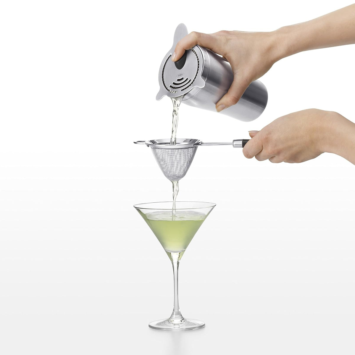 OXO SteeL - Colador de cóctel de malla fina, 3 pulgadas, acero inoxidable