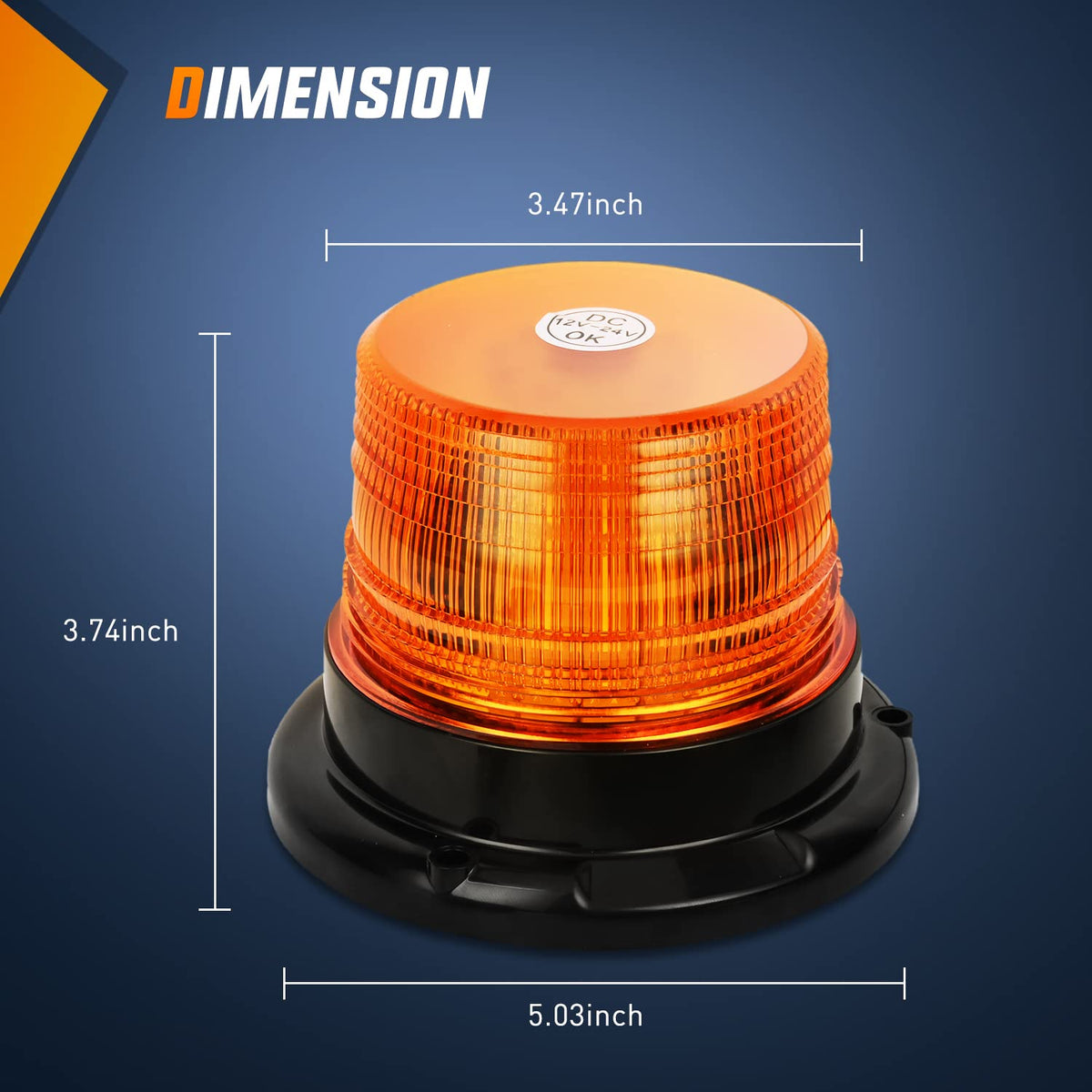 Nilight F40-07A Luz Estroboscópica LED de 40 Luces Ámbar de Advertencia 12V-24V con Cable Magnético de 16 Pies para Tractores UTV