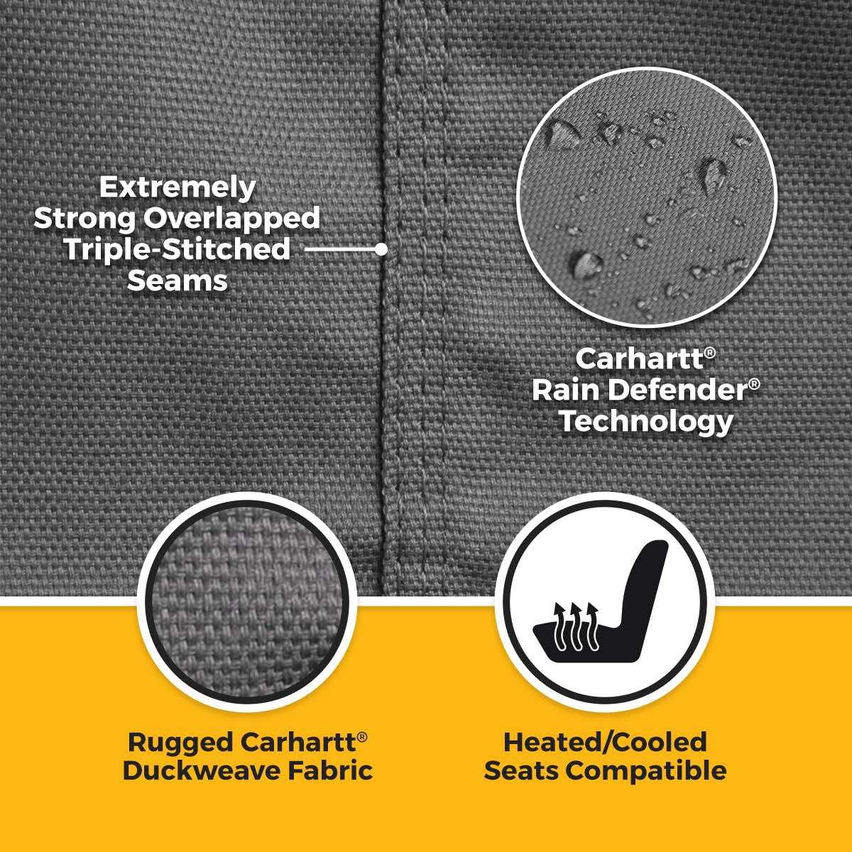 Covercraft ssc7337cagy Cubierta de Asiento, Carhartt Grava, 2 nd Fila