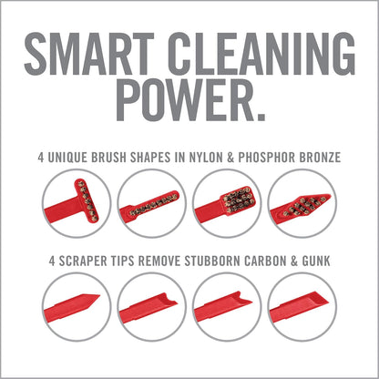 Real Avid Gun Cleaning Tool Kit: Gun Detailing Brush Set & Pick Set: 16-Piece Detailing Supplies Kit with Soft Bristle Nylon & Stiff Bristle Bronze Scrub Brushes & Gun Scraper Carbon Removal Tools