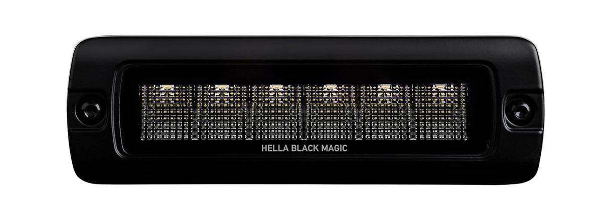 Hella 358176221 Black Magic Mini Lightbar LED de 6.2 in Montaje Empotrado para Camión/ATV/SUV/4x4/Jeep/Tractor, Negro