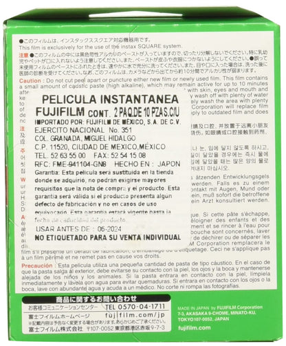 instax Fujifilm Película Square, Paquete de 2 + Fujifilm Square Black Film - 10 exposiciones
