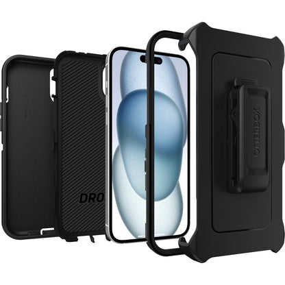 Otterbox Funda para iPhone 15 Plus Y iPhone 14 Plus Defender Series -, Sin Pantalla, Resistente Y Duradera, con Protección De Puerto, Incluye Soporte De Clip De Funda Negro
